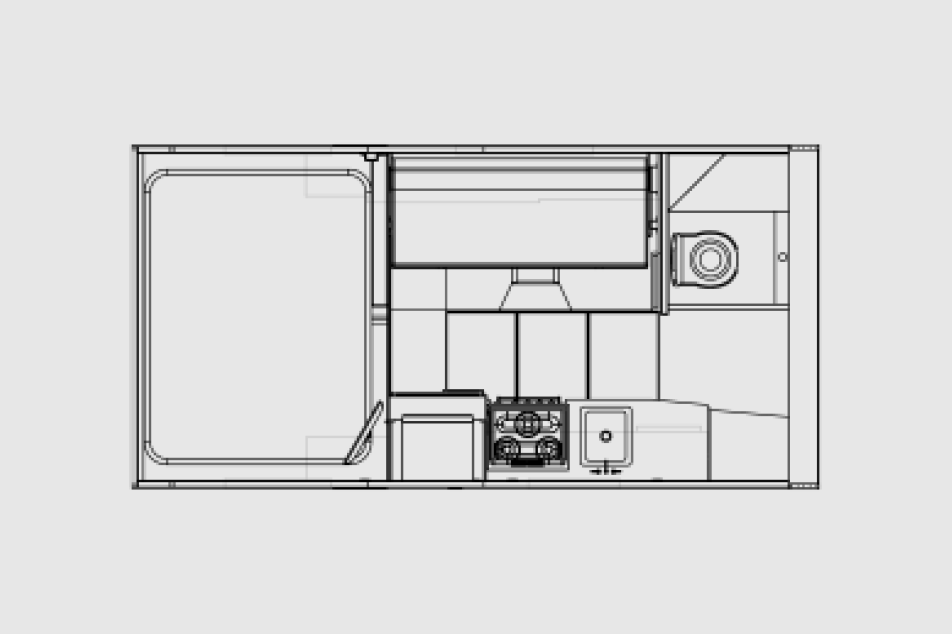 couch/bunk layout 