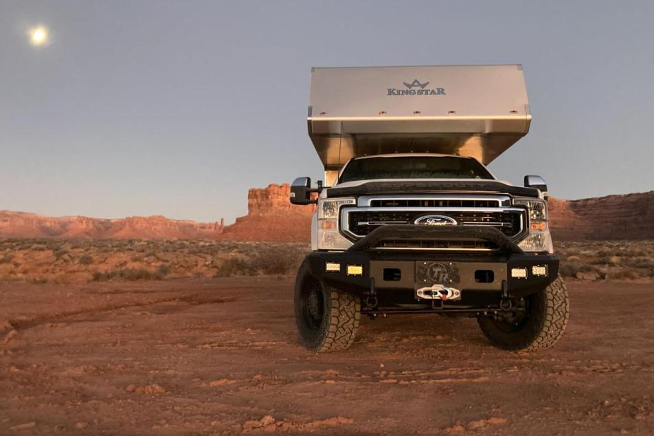 Kingstar Truck Bed Camper in the Desert at Night 