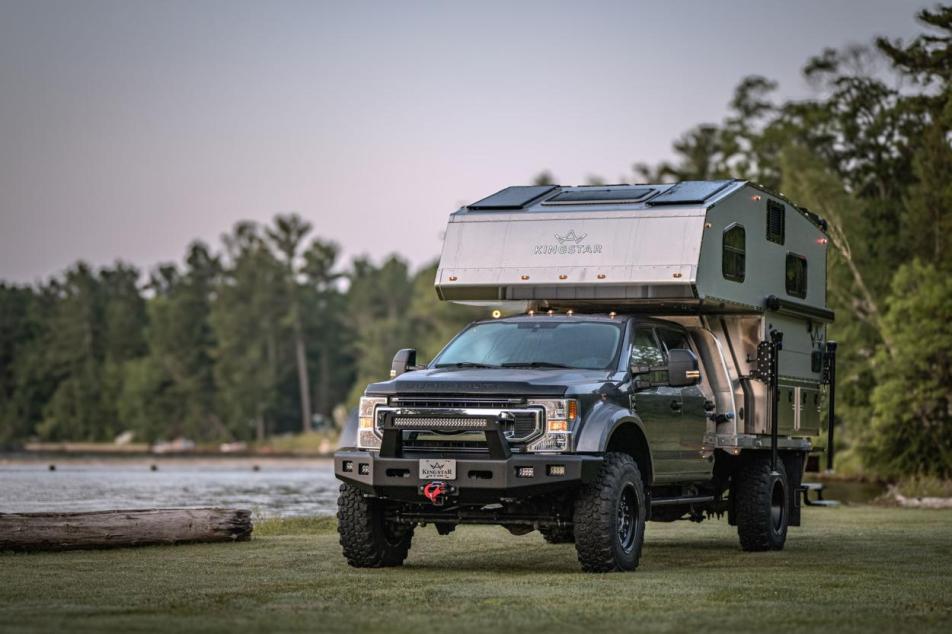 Kingstar camper parked on the waterfront 